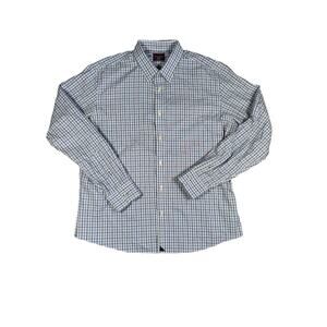 Untuckit Durif Button Up Mens Size XL Regular Fit Blue Checkered Wrinkle Free